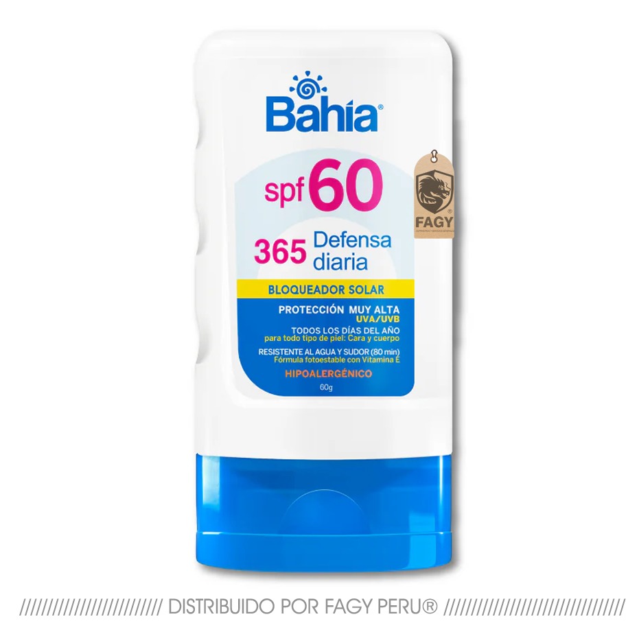 Bloqueador bahía 365 defensa diaria Spf 60 X 60g