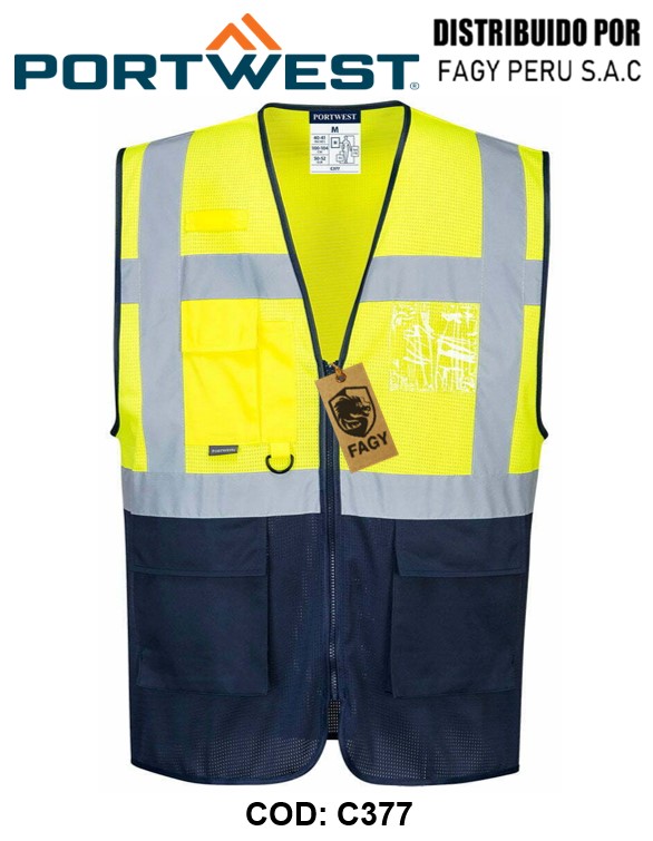 Chaleco Executive MeshAir bicolor de alta visibilidad C377