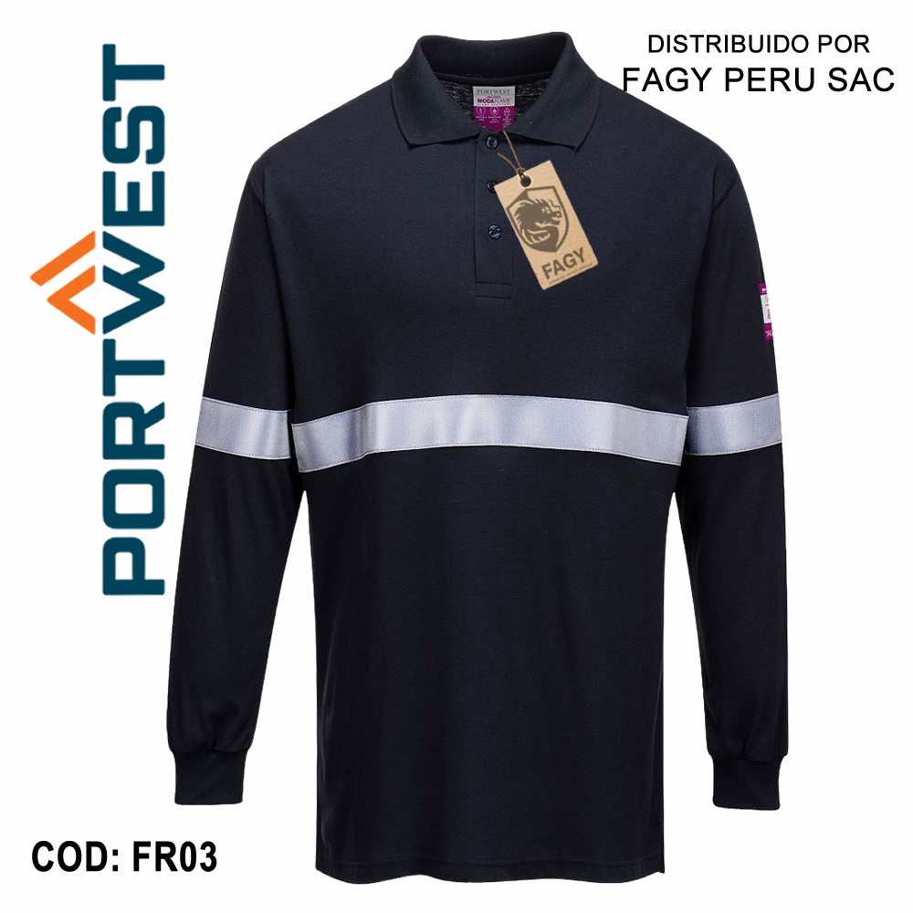Polo de manga larga resistente a la llama FR03