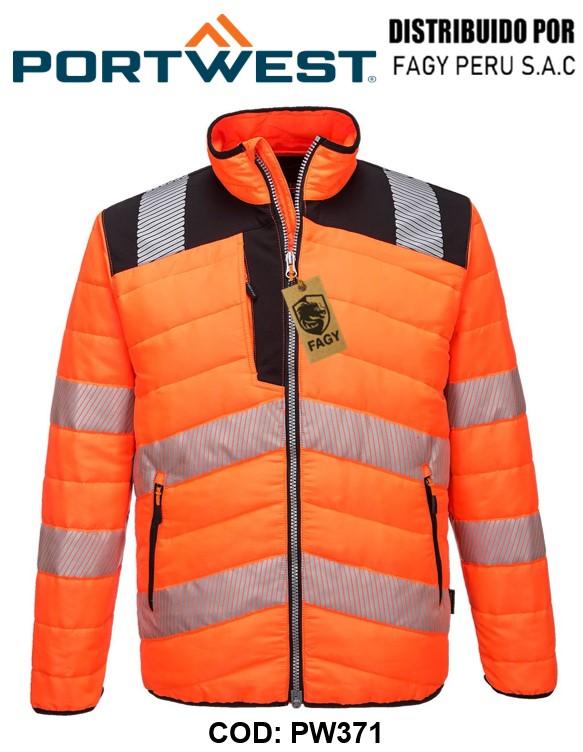 Chaqueta acolchada de alta visibilidad PW371