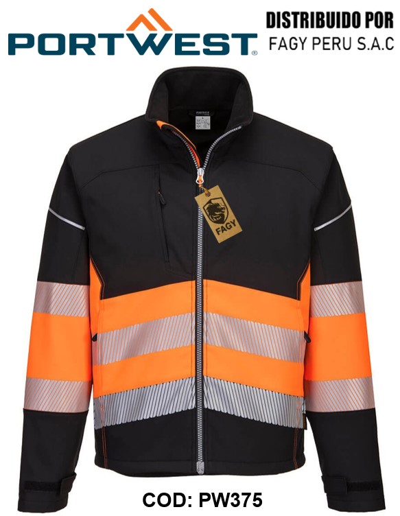 Softshell PW3 de alta visibilidad, clase 1 PW375