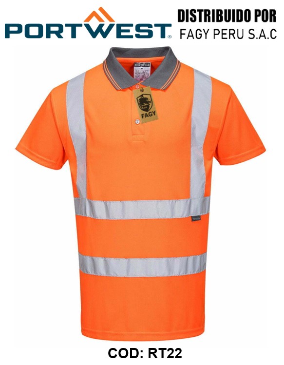 Polo de manga corta de alta visibilidad RIS RT22