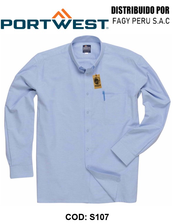 Camisa Oxford manga larga S107
