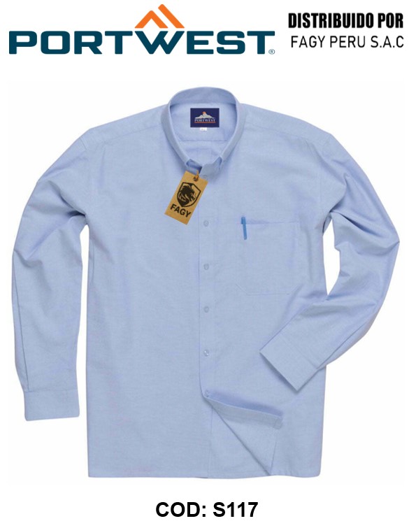 Camisa Easycare Oxford, manga larga S117