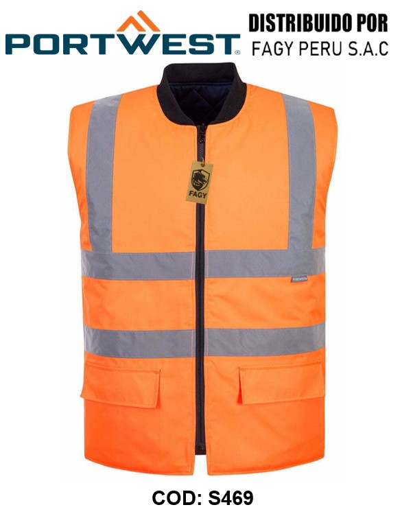 Chaleco de calor de alta visibilidad reversible S469