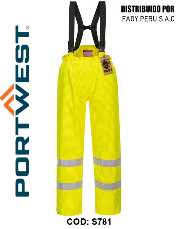 Pantalón de alta visibilidad, ignífugo y antiestático Bizflame Rain S781