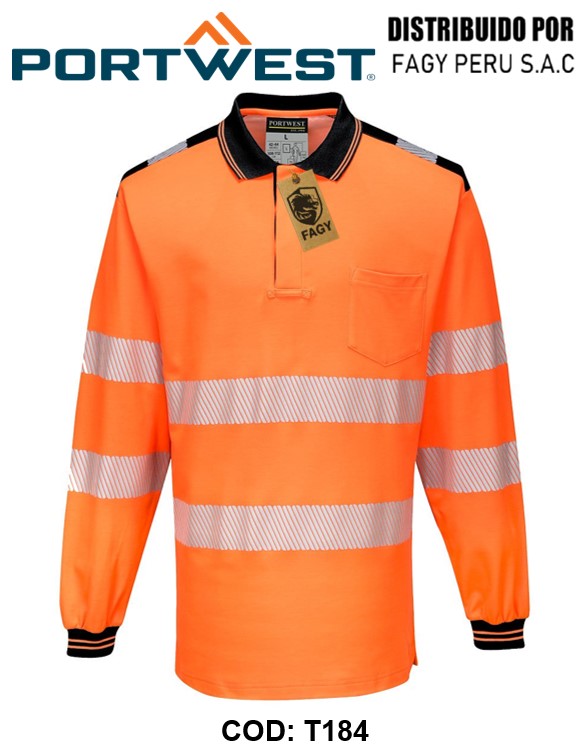Polo de alta visibilidad de manga larga PW3 T184