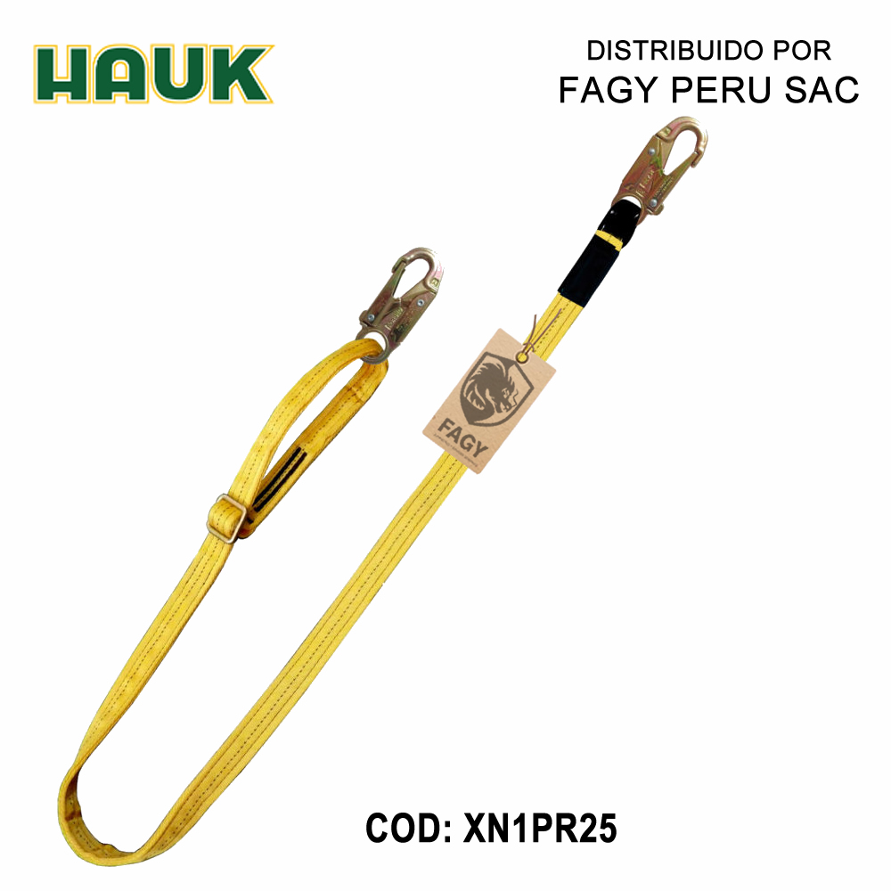 Línea de conexión regulable, 2.5m, 2 ganchos 3/4″ HAUK XN1PR25