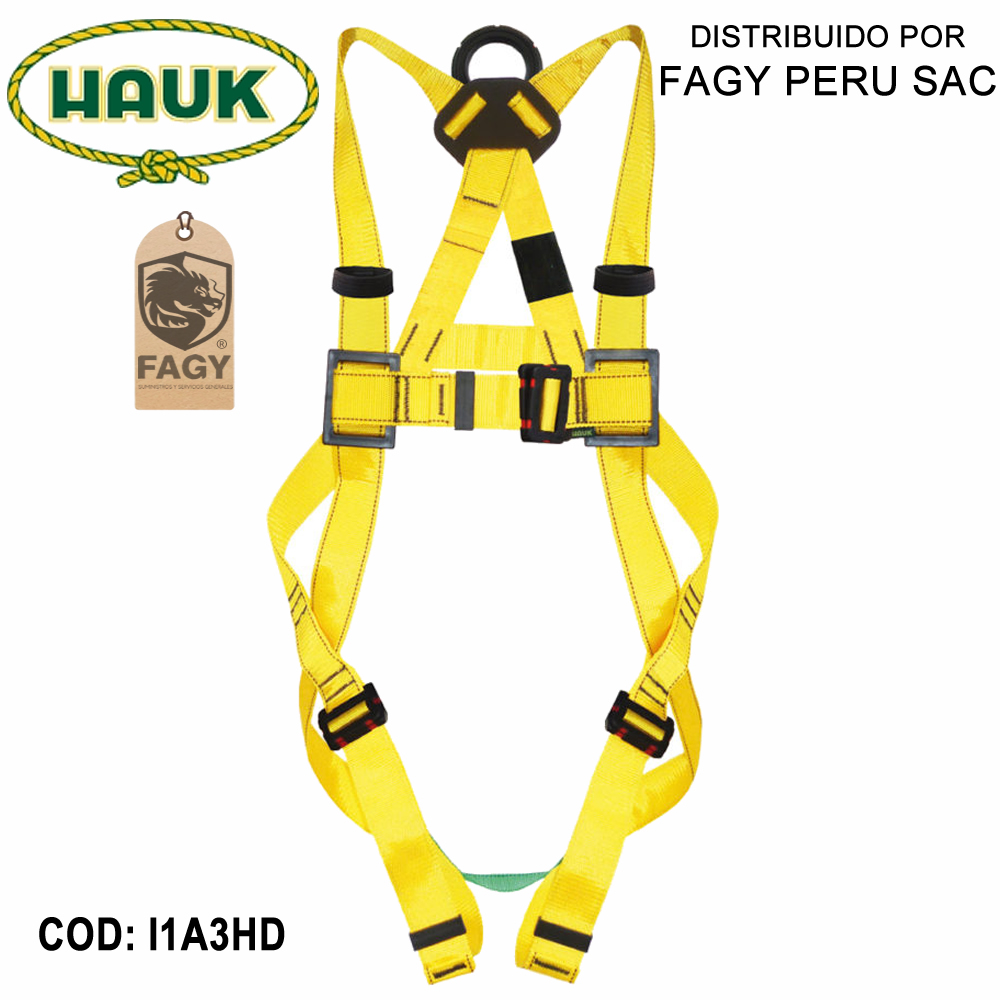 Arnes dielectrico de 1 anilla y 3 hebillas HAUK I1A3HD