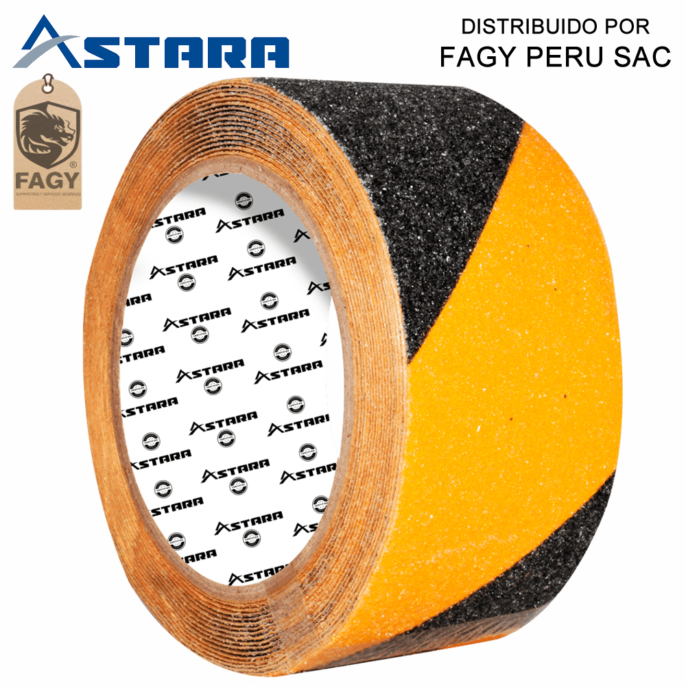 Cinta antideslizante amarillo/negro 5cm x 5m Astara