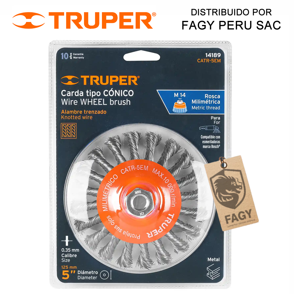 Escobilla tipo plato 5″ Truper 14189