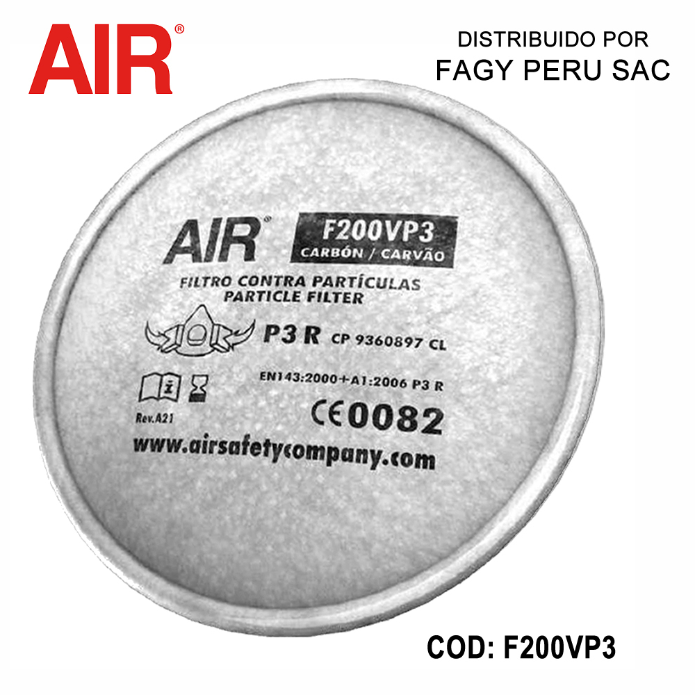Filtro para particulas y vapores organicos AIR F200VP3