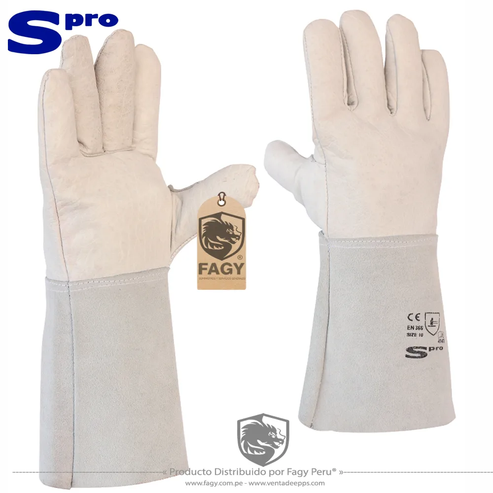Guante soldador tig 14 pulgadas spro