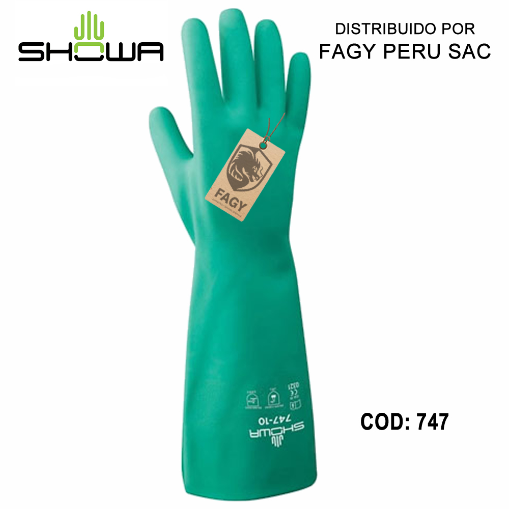 Guantes resistente contra quimicos showa 747