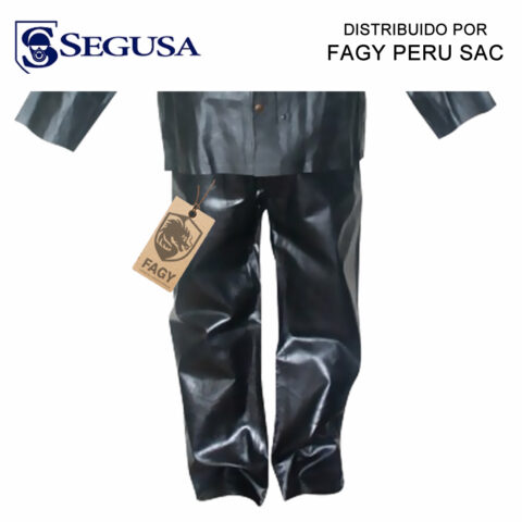 Pantalón de tela enjebada negro
