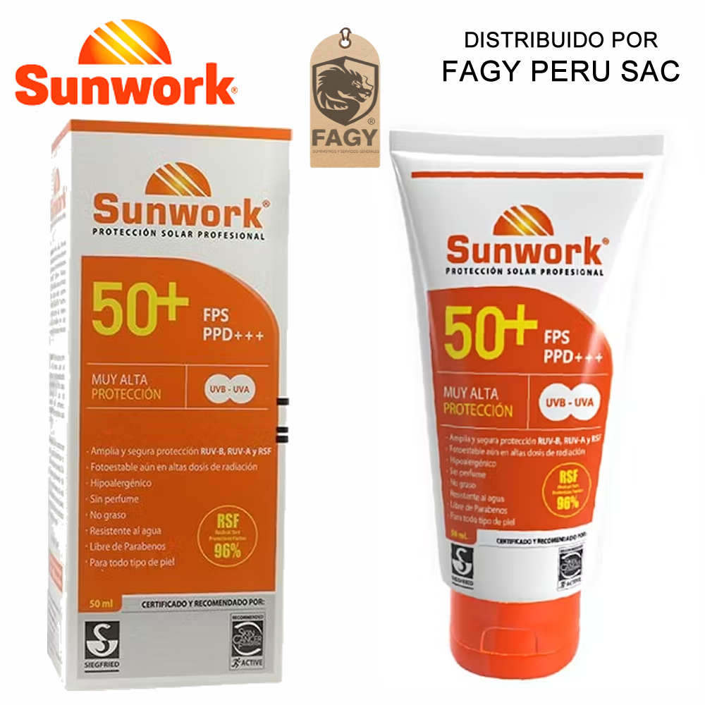 Bloqueador Solar Sunwork Fps 50+ 50ml