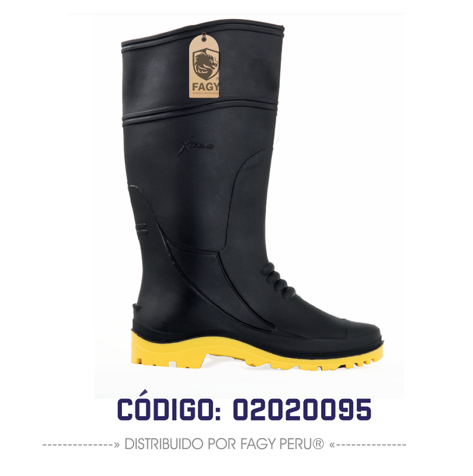 Bota de pvc negro extremo sin punta de acero