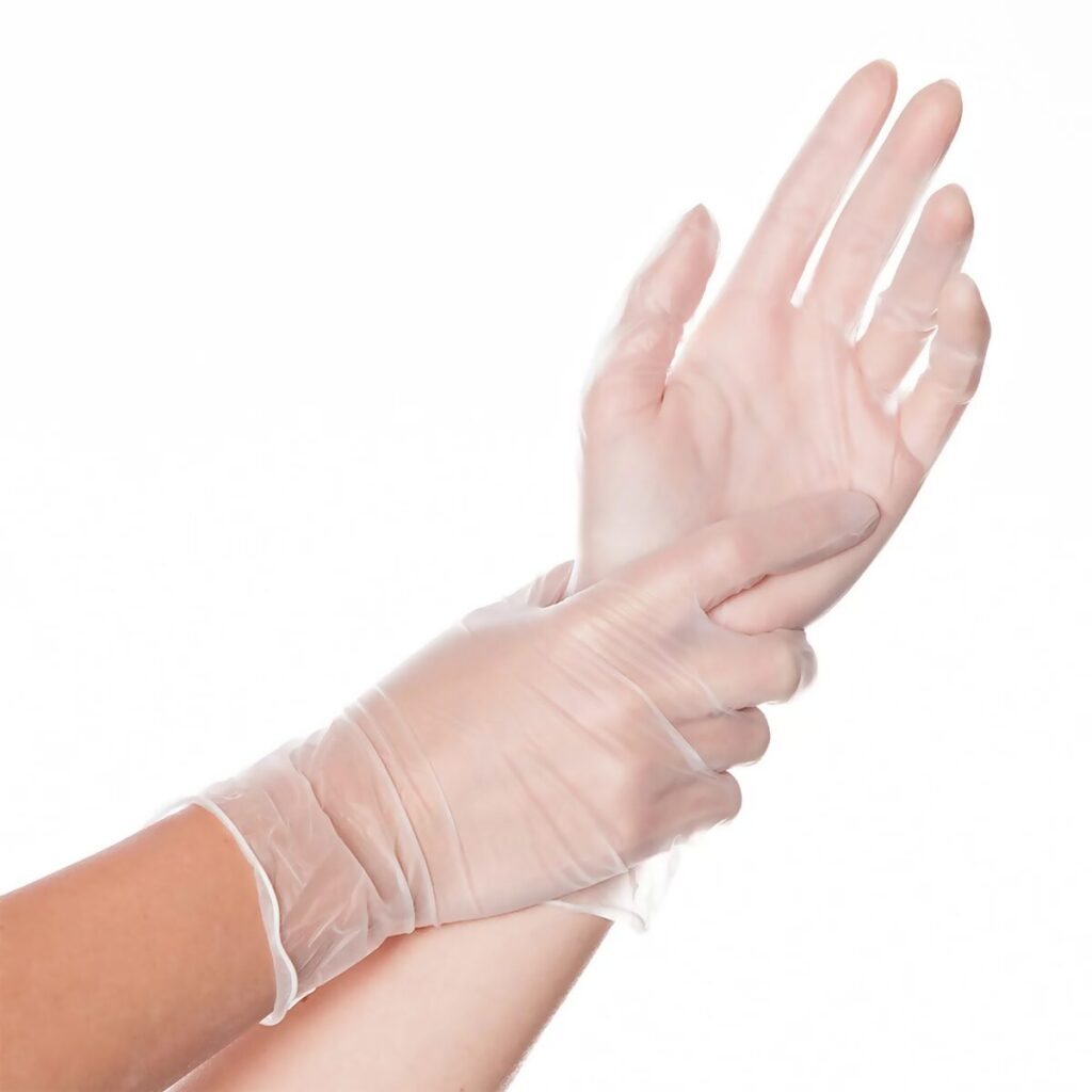 Guantes de vinilo transparente libre de polvo R&G