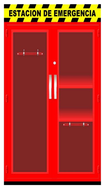 Estación de emergencia de primeros auxilios vacío