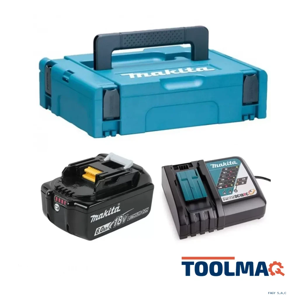 Makpac 1 Batería 6.0Ah 18V LXT (BL1860B) + cargador simple rápido 198104-1