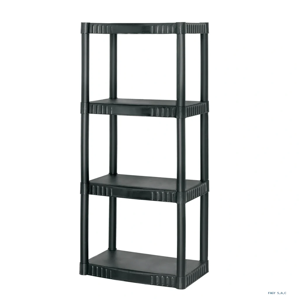 Estante plástico 4 repisas cap. 27 Kg,  123x36x56, PRETUL EST-4P 25075