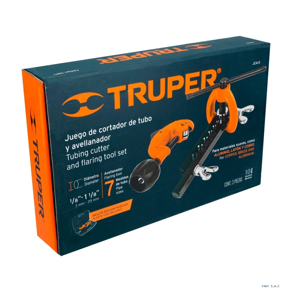 Juego de cortador de tubo y avellanador, TRUPER 12871