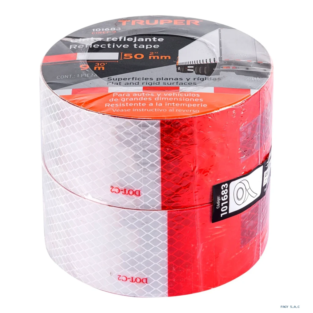 Rollo de 9 m x 2" de cinta reflejante de PVC, Truper 101683