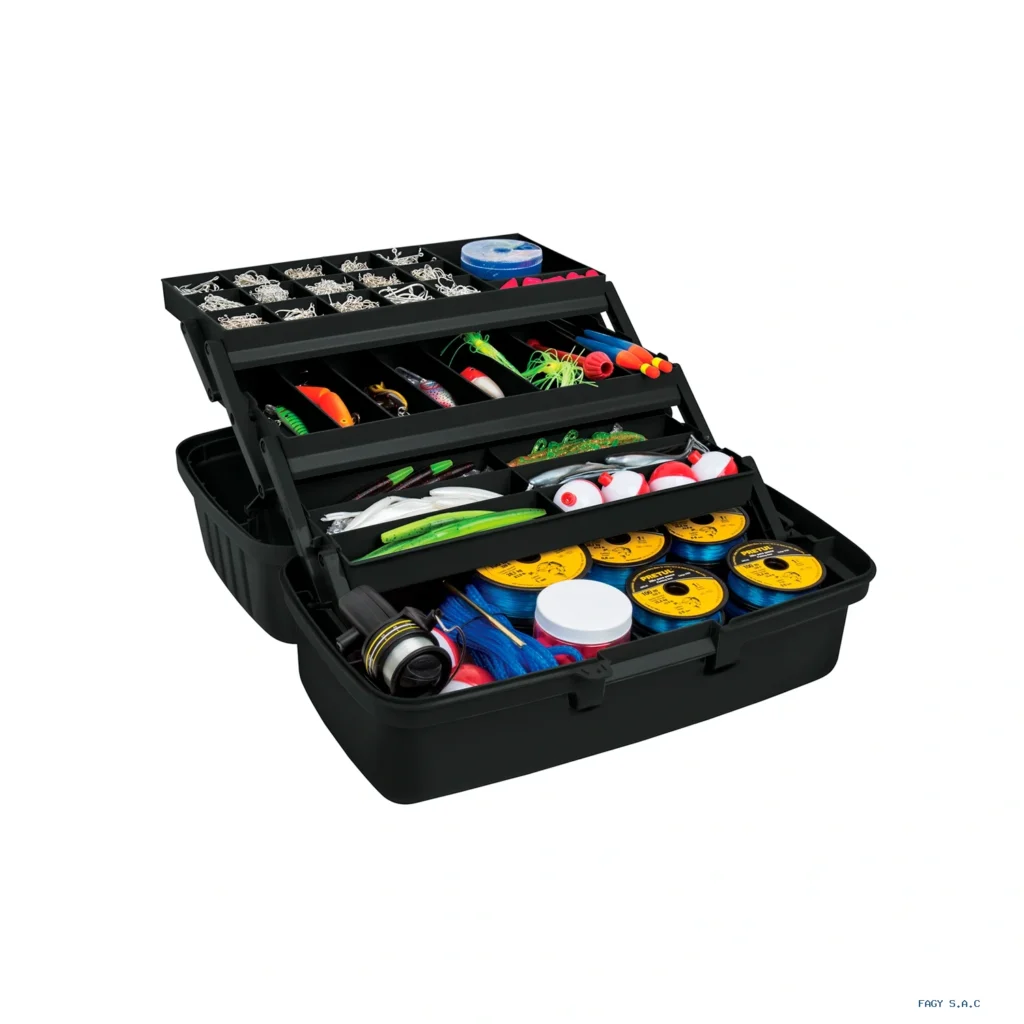 Caja para pesca de 16" con 3 bandejas deslizables, Truper 10539