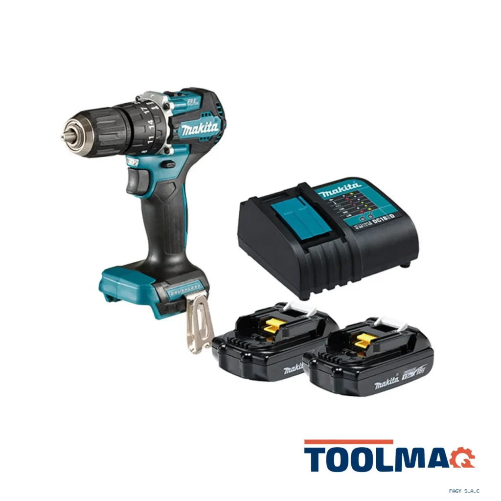 Taladro Percutor 1/2" 18V LXT BL 40Nm 2 Bat 1.5 Ah Makita DHP487SYX2