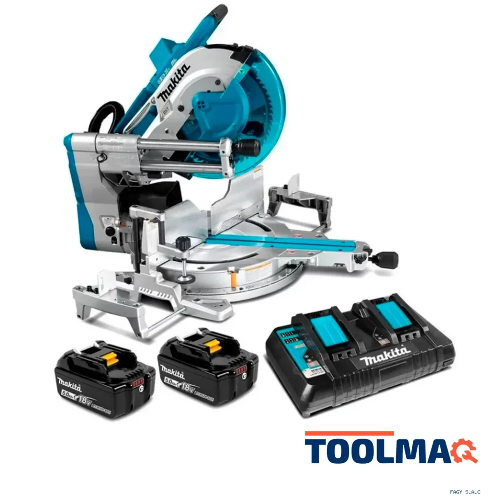 Sierra Ingleteadora 12'' 2 x 18V 36V 4400 rpm BL - DXT - ADT 2 x 5.0Ah Makita DLS212PT2