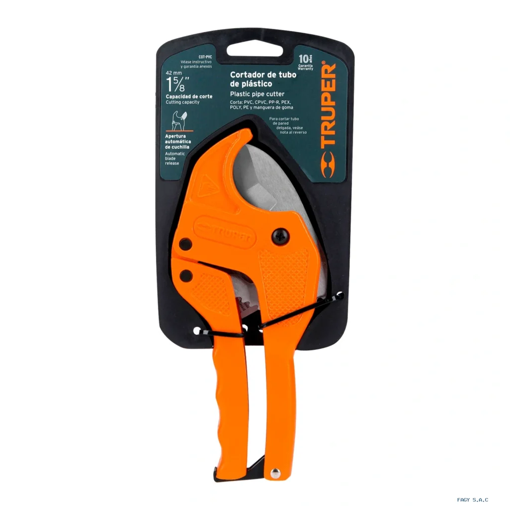 Cortador de tubo de plástico, corte 1-5/8" (41 mm), TRUPER 12860