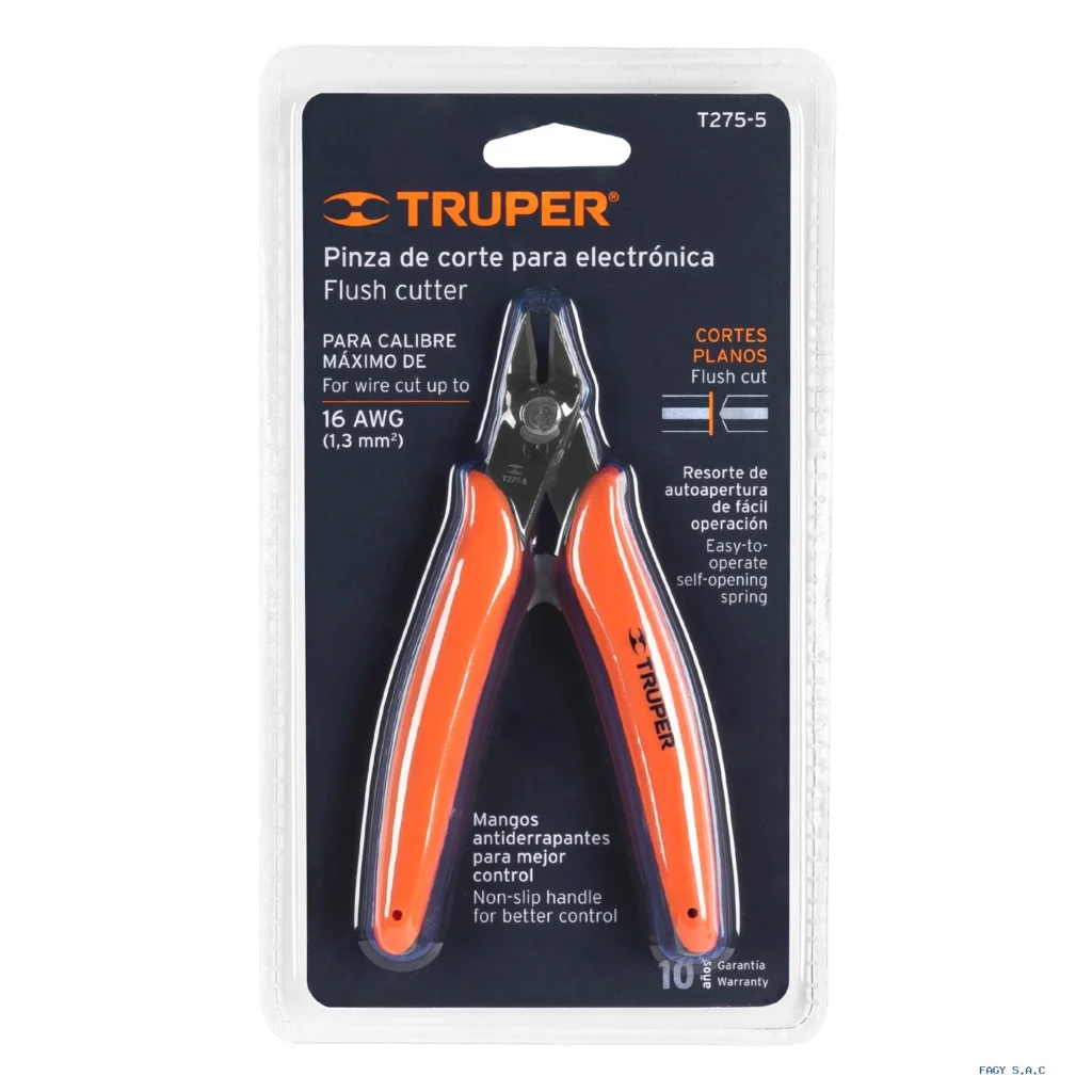Alicate pinza 5" de corte para electrónica,  Truper 17314