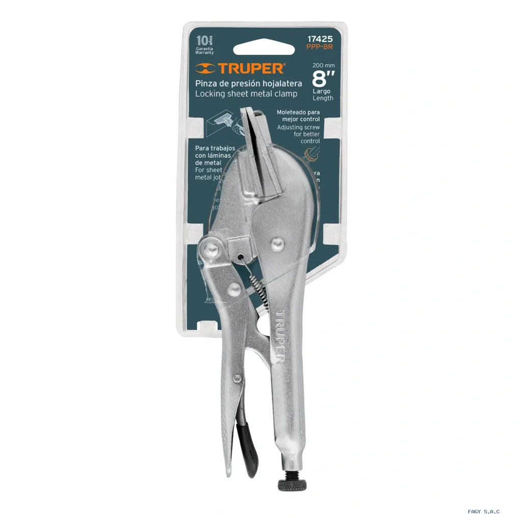 Alicate pinza de presión 8" hojalatera, Truper 17425