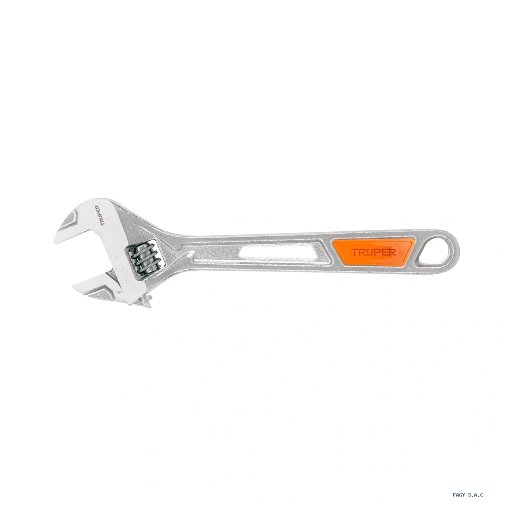 Llave ajustable (perico) 8" cromada,  TRUPER PET-8X 15510