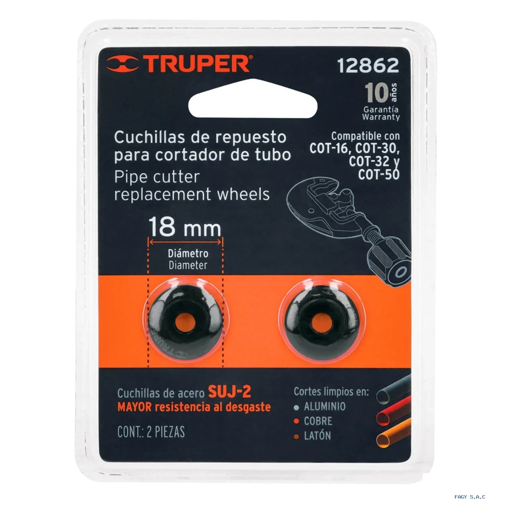 Blíster con 2 cuchillas para cortadores de tubo COT-16-50 12862