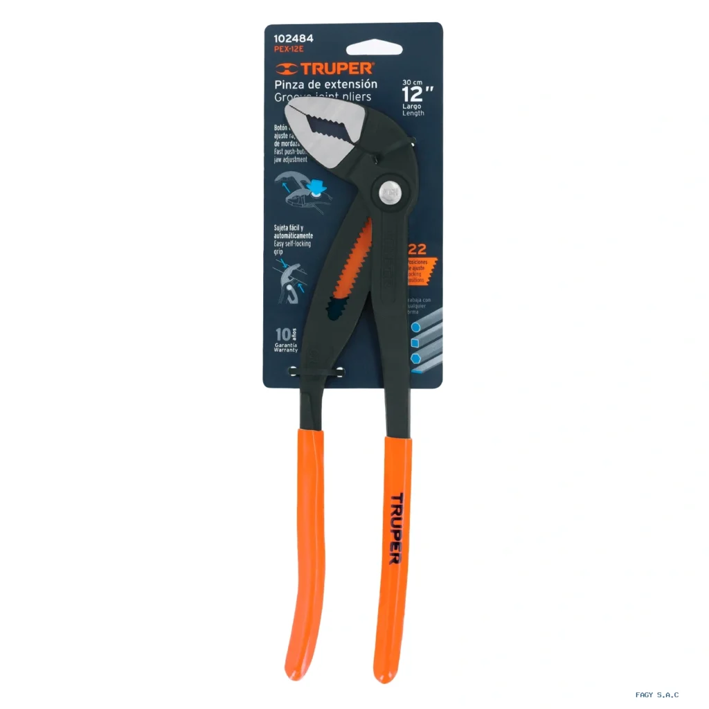 Pinza de extensión 12", mango de PVC, Truper 102484