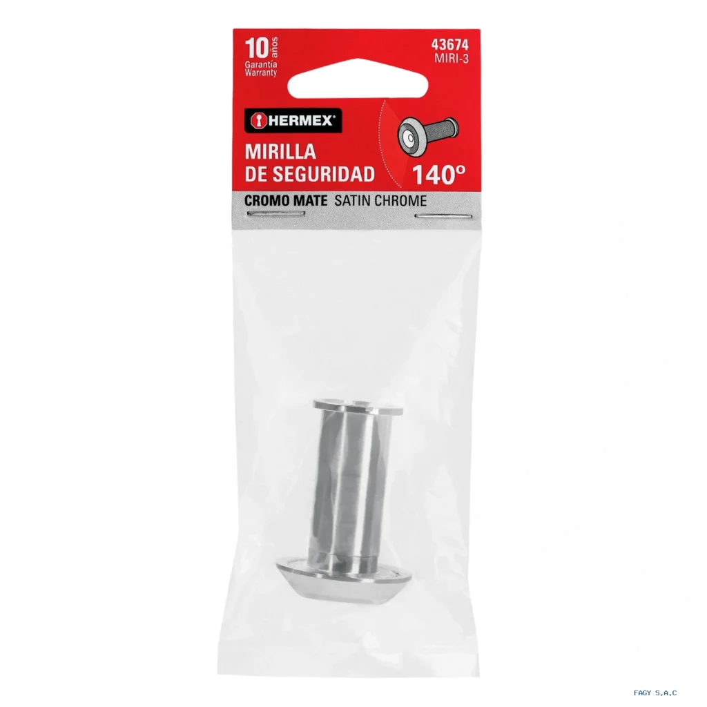 Mirilla de seguridad acabado cromo mate, HERMEX 43674