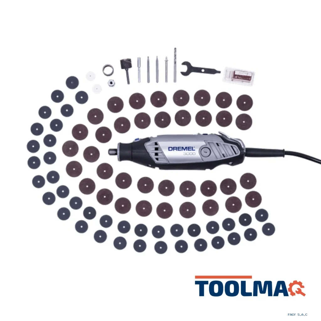 Minitorno 130W Dremel 3000 + Kit 82 accesorios Dremel F013.300.0GB-000