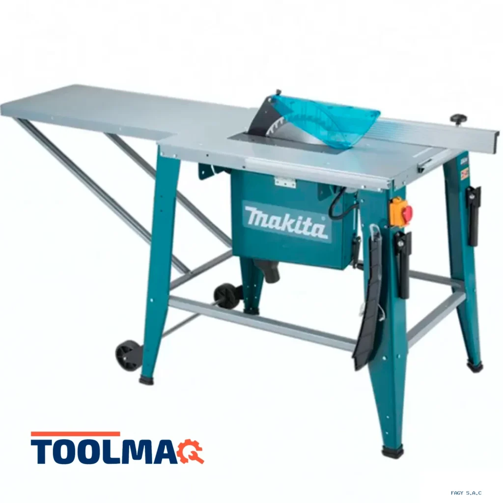 Sierra de Mesa 12 3/8" (315mm) 2000W Corte en 90° 85mm c/ Ruedas Makita 2712