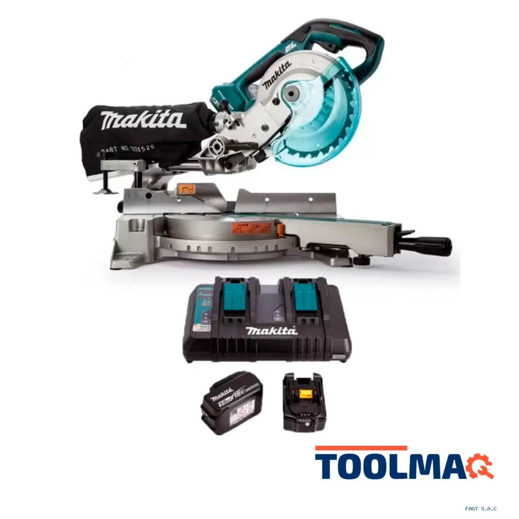 Sierra Ingleteadora Telescopica 7 1/2'' 36V LXT BL Inc 2 Bat y Carg Makita DLS714PM2