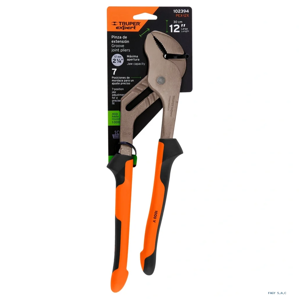 Pinzas de extensión 12" mango Comfort Grip, Truper Expert 102394